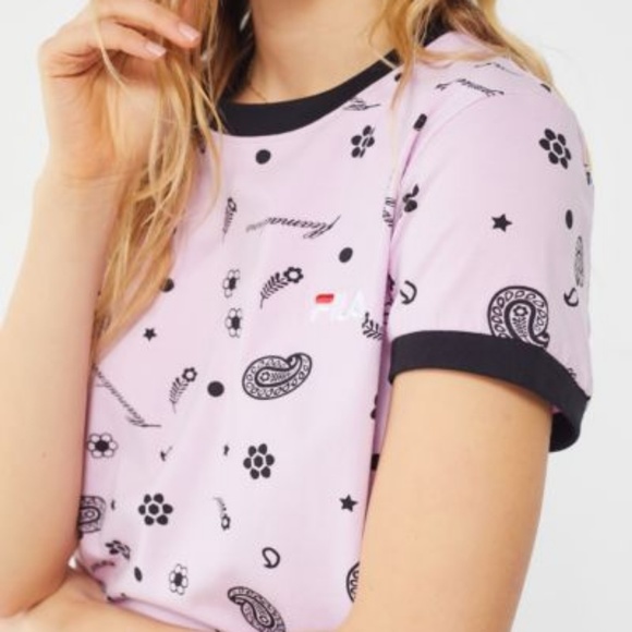 New FILA X Fleamadonna Lara Printed Ringer Tee - Picture 2 of 3